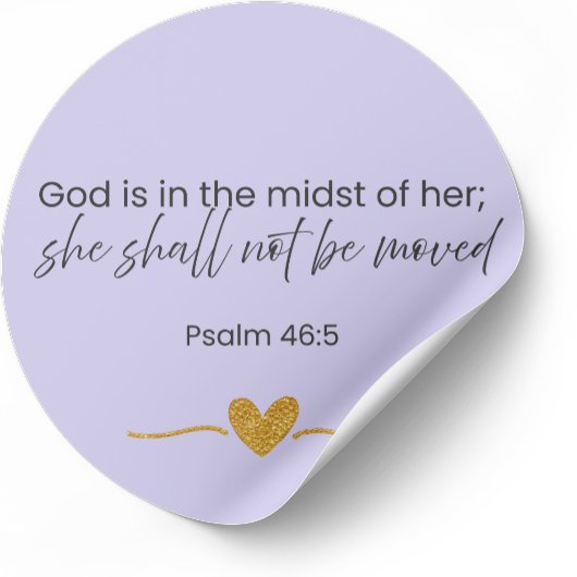 She Shall Not Be Moved Sticker Psalm 46:5 Lavender