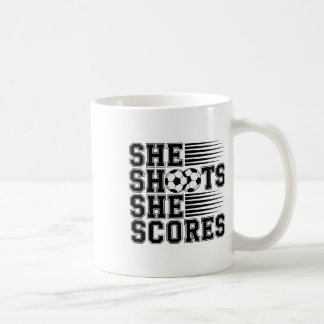 She Shoots She Scores Soccer Quote For Girls Women Koffiemok