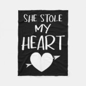 She Stole My Heart Valentines Day Matching Couples Fleece Deken (Voorkant)