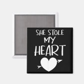 She Stole My Heart Valentines Day Matching Couples Magneet (Voorkant / Achterkant)