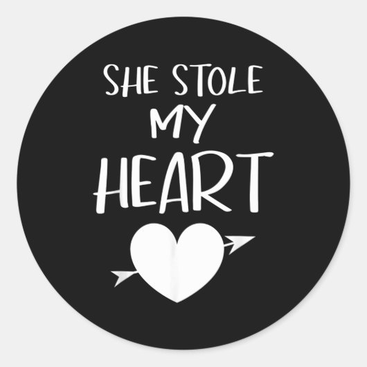 She Stole My Heart Valentines Day Matching Couples Ronde Sticker (Voorkant)