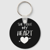 She Stole My Heart Valentines Day Matching Couples Sleutelhanger (Voorkant)