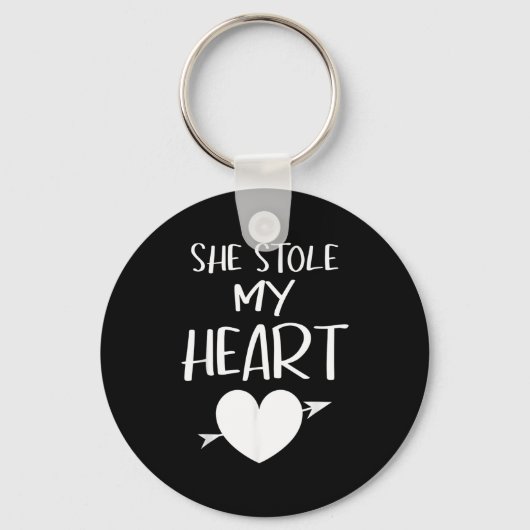 She Stole My Heart Valentines Day Matching Couples Sleutelhanger (Voorkant)