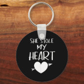 She Stole My Heart Valentines Day Matching Couples Sleutelhanger (Voorkant)