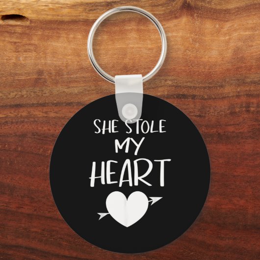 She Stole My Heart Valentines Day Matching Couples Sleutelhanger (Voorkant)