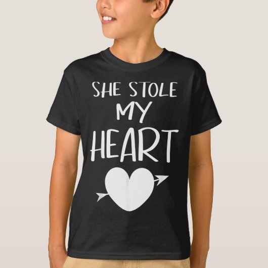 She Stole My Heart Valentines Day Matching Couples T-shirt (Voorkant)