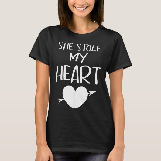She Stole My Heart Valentines Day Matching Couples T-shirt (Voorkant)