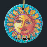 She Sun Keramisch Ornament<br><div class="desc">She Sun ornament,  T-shirt,  kleding,  Strandgeschenken van ArtMuvz Illustration. U kunt jouw namen invoeren of tekst toevoegen. Pas dit Sun-ornament aan om het uniek van jou te maken of als een persoonlijk geschenk te geven</div>