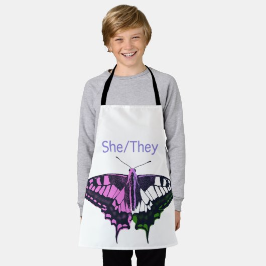She/They Non-Binary Flag Swallowtail Butterfly Schort (Gedragen)