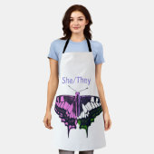 She/They Non-Binary Flag Swallowtail Butterfly Schort (Gedragen)