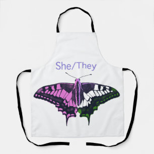 She/They Non-Binary Flag Swallowtail Butterfly Schort
