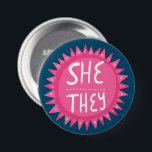 SHE/THEY Pronouns Pink Sun Pride Handlettered Ronde Button 7,6 Cm<br><div class="desc">Decoreer je outfit met deze coole kunstknop. Het is een geweldig cadeau! U kunt het aanpassen en tekst ook toevoegen. Bekijk mijn winkel voor veel meer kleuren en patronen! Laat me weten of je ook iets op maat wilt.</div>
