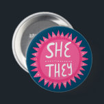 SHE/THEY Pronouns Pink Sun Pride Handlettered Ronde Button 7,6 Cm<br><div class="desc">Decoreer je outfit met deze coole kunstknop. Het is een geweldig cadeau! U kunt het aanpassen en tekst ook toevoegen. Bekijk mijn winkel voor veel meer kleuren en patronen! Laat me weten of je ook iets op maat wilt.</div>