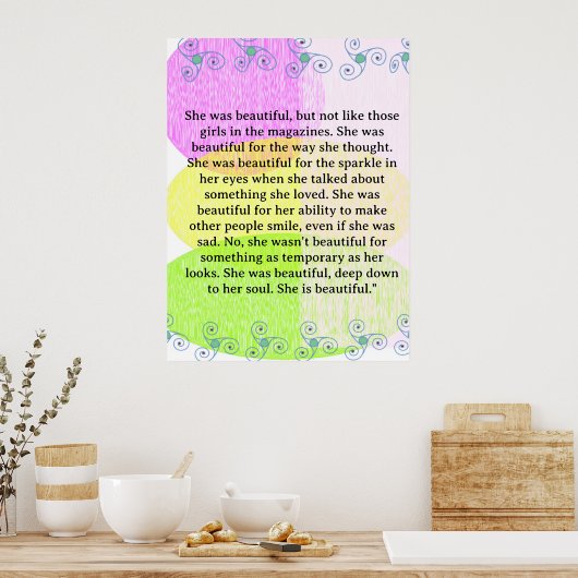 She was beautiful ===  quote poster (Keuken)
