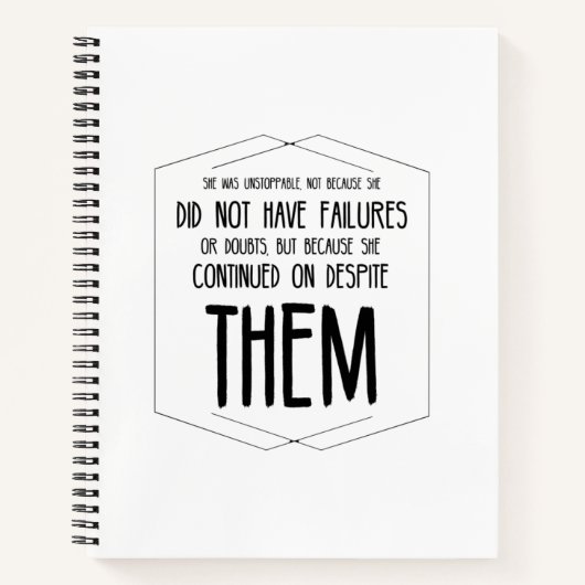 She was unstoppable not because did not have notitieboek (Voorkant)