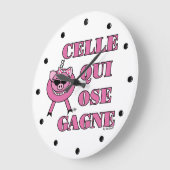 She Who Dares Wins French Saying Wall Clock Grote Klok (Hoek)