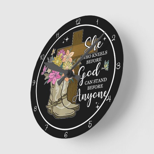 She Who Kneels Before God Design Ronde Klok (Hoek)