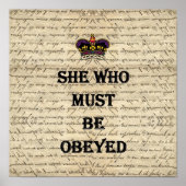 She who must be obeyed poster (Voorkant)