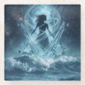 She Who Rises from the Crystal Sea Glazen Onderzetter (Voorkant)