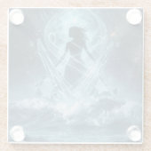 She Who Rises from the Crystal Sea Glazen Onderzetter (Achterkant)