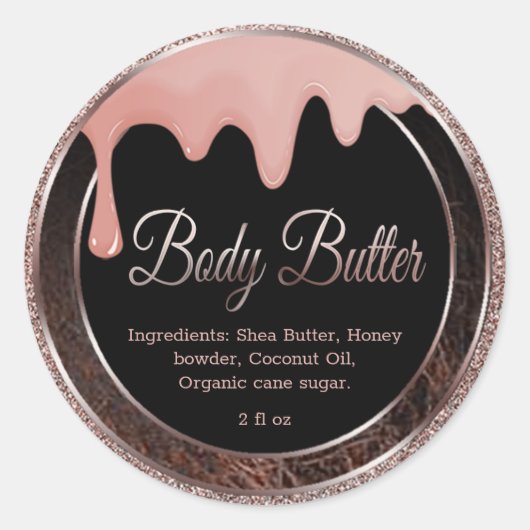 Shea Body Butter klassieke ronde sticker (Voorkant)