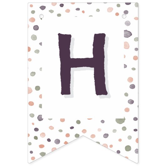 Shea Confetti Waterverf Stippen Bunting Flag Vlaggetjes (Tweede vlag)