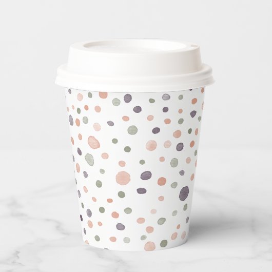 Shea Confetti Waterverf Stippen Paper Cup Papieren Bekers (Voorkant)