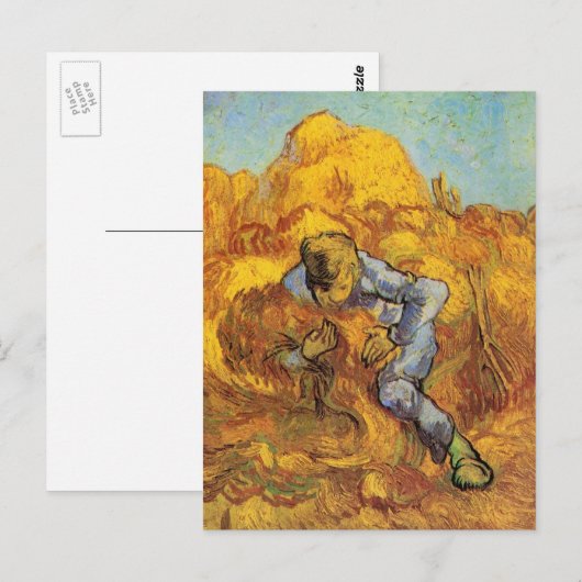 Sheaf Binder (after Millet) by Vincent van Gogh Briefkaart (Voorkant / Achterkant)