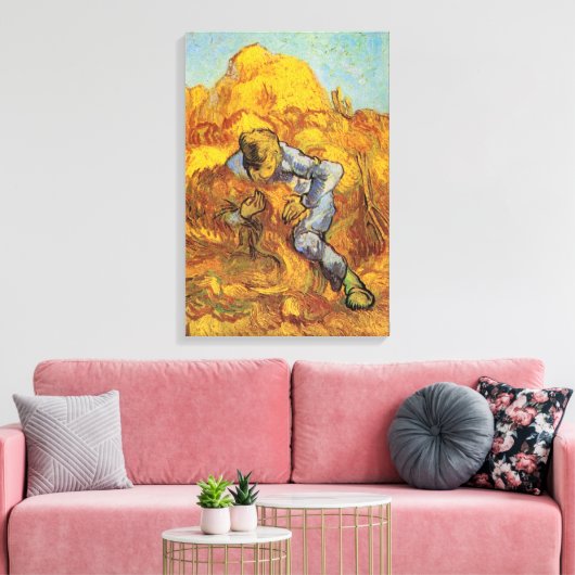 Sheaf Binder (after Millet) by Vincent van Gogh Canvas Afdruk (Insitu (Woonkamer))