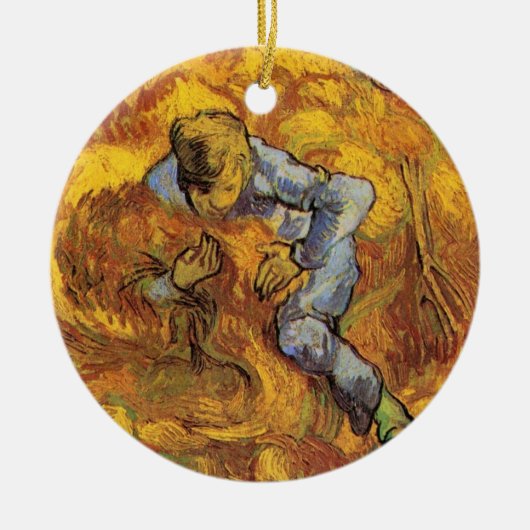 Sheaf Binder (after Millet) by Vincent van Gogh Keramisch Ornament (Voorkant)