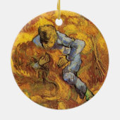Sheaf Binder (after Millet) by Vincent van Gogh Keramisch Ornament (Achterkant)