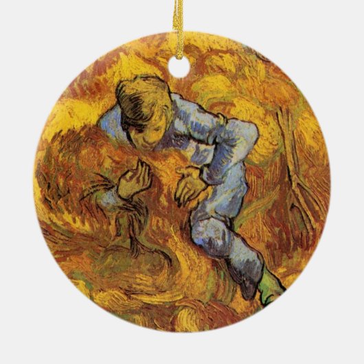 Sheaf Binder (after Millet) by Vincent van Gogh Keramisch Ornament (Achterkant)