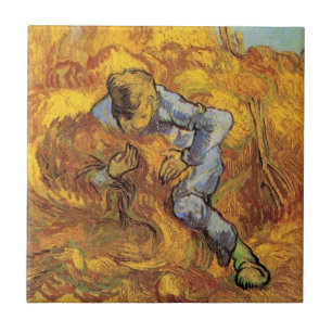 Sheaf Binder (after Millet) by Vincent van Gogh Tegeltje
