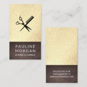 Shear and Comb Elegant Glitter Brown Texture Visitekaartje (Voorkant / Achterkant)