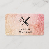 Shear and Comb Elegant Glitter Haarstylist Visitekaartje (Voorkant)