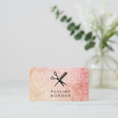 Shear and Comb Elegant Glitter Haarstylist Visitekaartje (Staand voorkant)