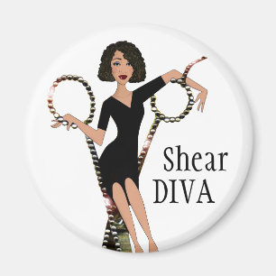 "Shear DIVA" Afrikaanse Amerikaanse diva Magnet