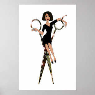 "Shear Diva" Afrikaanse Amerikaanse diva Poster