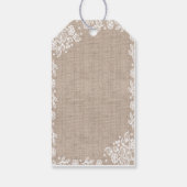 Shear Lace Burlap Rustiek Land Western Bruiloft Cadeaulabel (Achterkant)