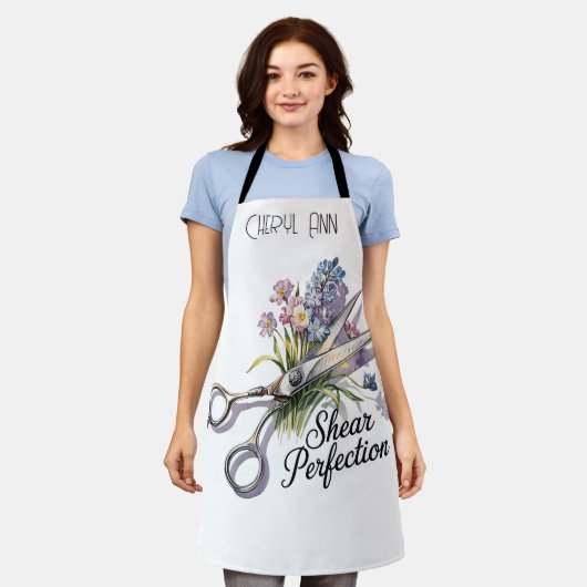 Shear Perfection Haarstylist Gepersonaliseerd Scho Schort (Gedragen)