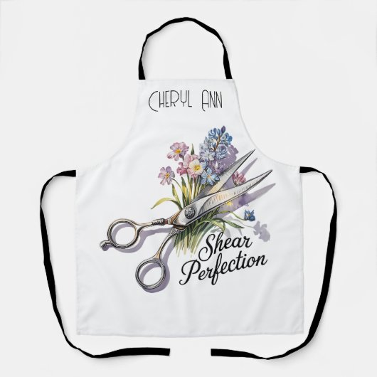 Shear Perfection Haarstylist Gepersonaliseerd Scho Schort (Voorkant)