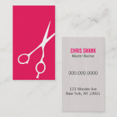 Shears Barber/Cosmetologist Visitekaartje (Magent) (Voorkant / Achterkant)