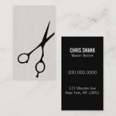 Shears Barber/Cosmetologist Visitekaartje (Zwart) (Voorkant / Achterkant)