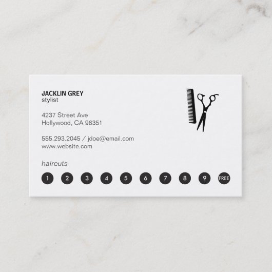 Shears & Comb (ponskaart 10) Klantenkaartje (Voorkant)