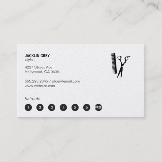 Shears & Comb (ponskaart 7) Klantenkaartje (Voorkant)