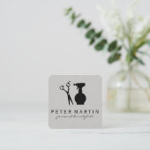 Shears Hairspray Bottle Vierkante Visitekaartje (Staand voorkant)