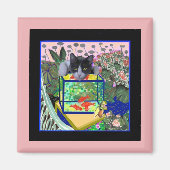 Sheba's Goldfish, Cat, Art Parody, Magneet (Voorkant)