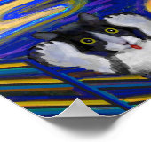 Sheba's schreeuw, Parody The Scream, Cat Art Poster (Hoek)