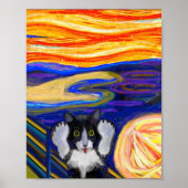 Sheba's schreeuw, Parody The Scream, Cat Art Poster (Voorkant)