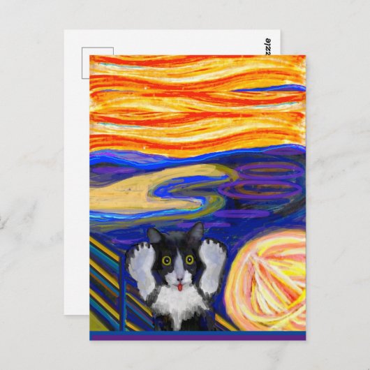 Sheba's Scream, Parody The Scream, Fine Art Briefkaart (Voorkant / Achterkant)